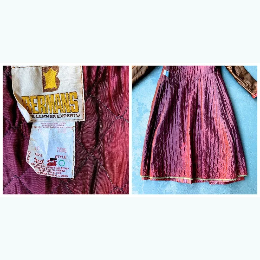 Vintage 70’s Long Leather Trench Coat Penny Lane Oxblood Belted Maxi Boho Jacket - Picture 16 of 17